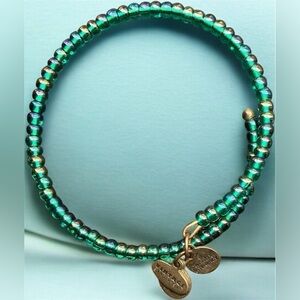 ALEX and ANI green northern bead wrap bracelet
